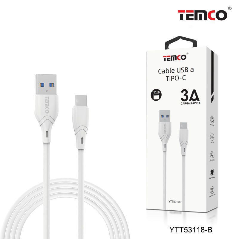 cable 3a 1m tipo c blanco