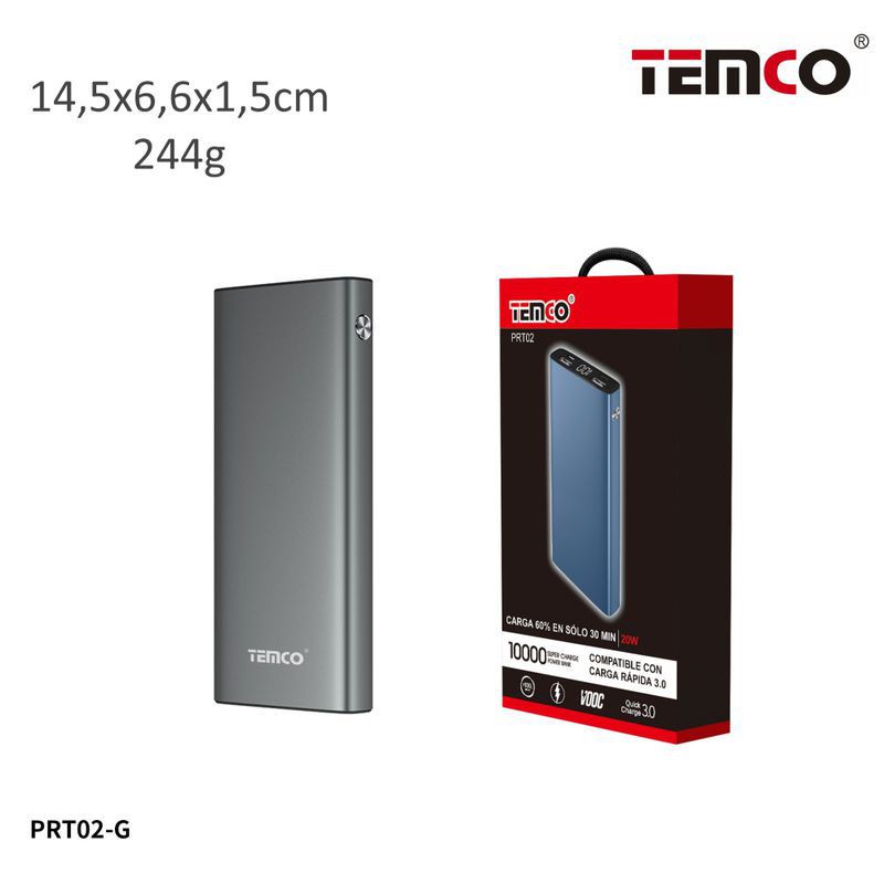 External battery fast charge 10000mAh 2.1A Gray