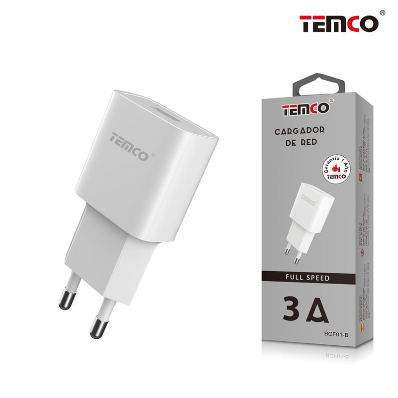 Red U5V3A Charger Adapter White