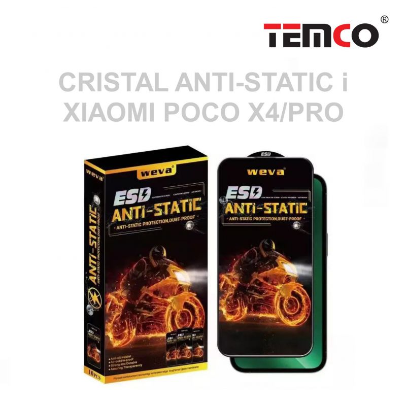 cristal anti-static xiaomi poco x4/pro  pack 10 un