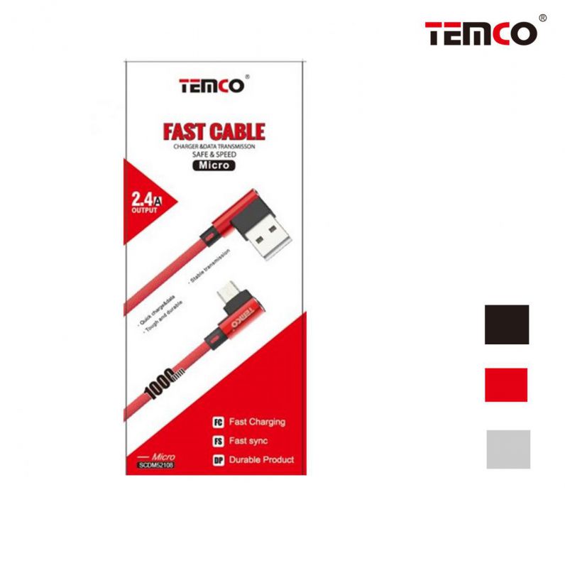 Micro USB Cable 2.4A 1M Red