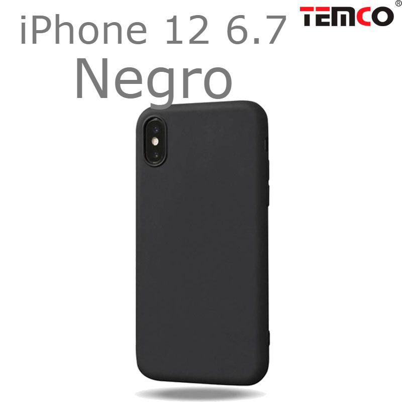 Funda Silicona iPhone 12 6.7" Negro