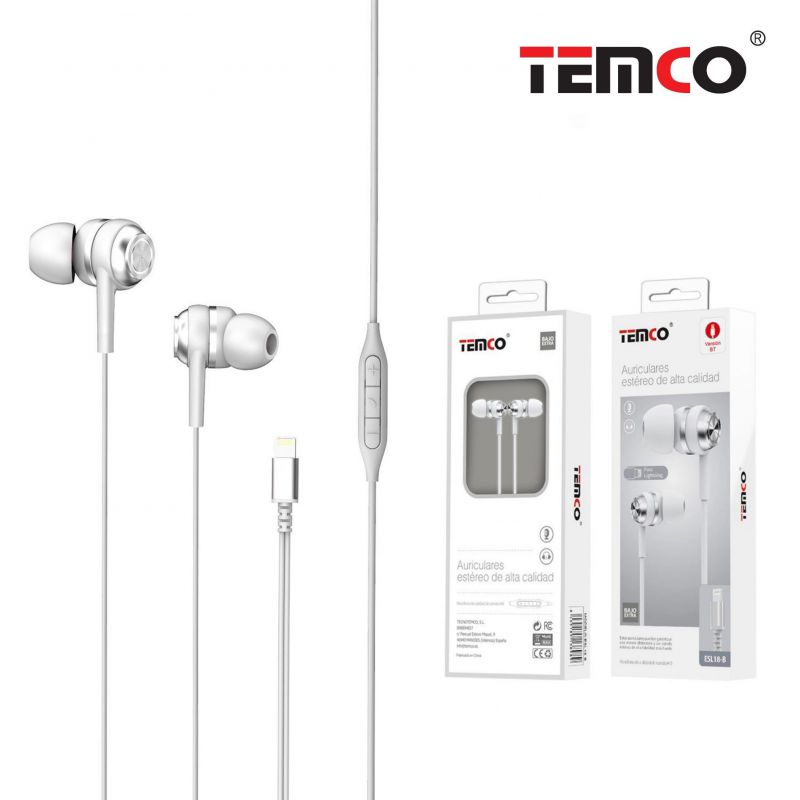 auriculares con cable lightning blanco