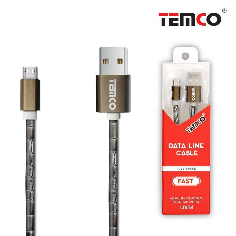 cable 1a 1m micro usb 5p gris