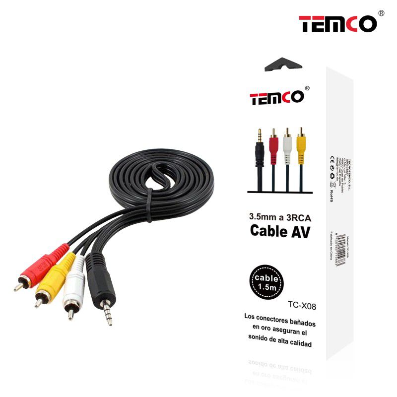 cable av 3.5mm a 3rca 1.5m