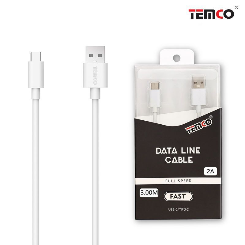 cable 2a 3m tipo c blanco