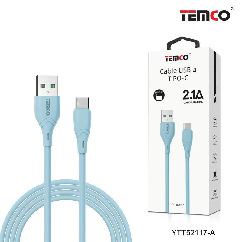 cable 2.1a 1m tipo c azul