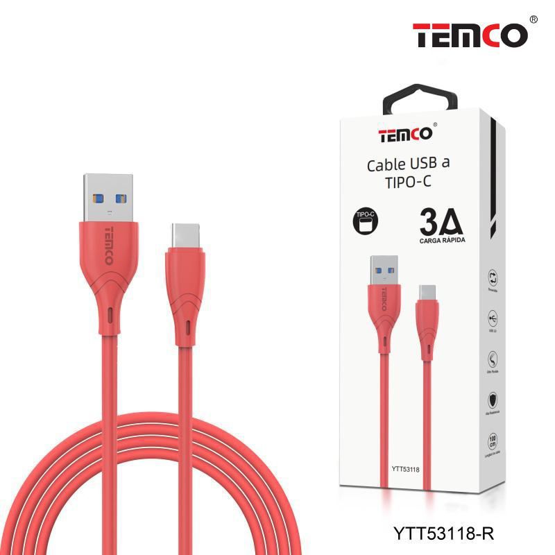 cable 3a 1m tipo c rojo