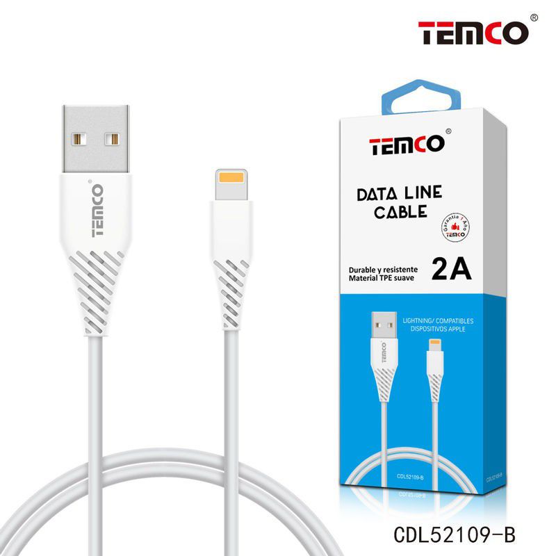 cable tpe 2a 1m lightning blanco