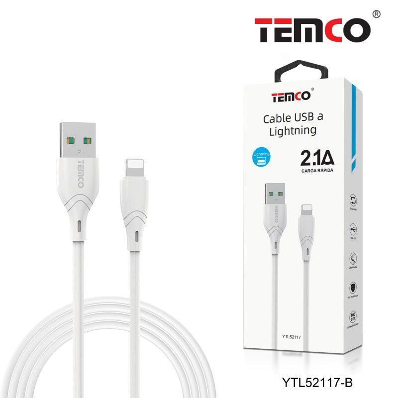 cable 2.1a 1m lightning blanco