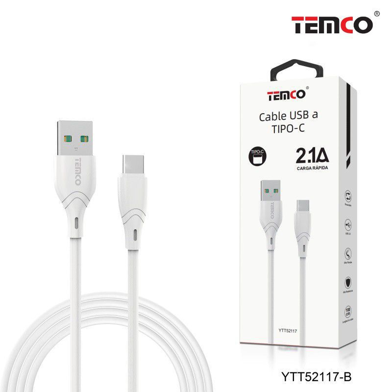 cable 2.1a 1m tipo c blanco