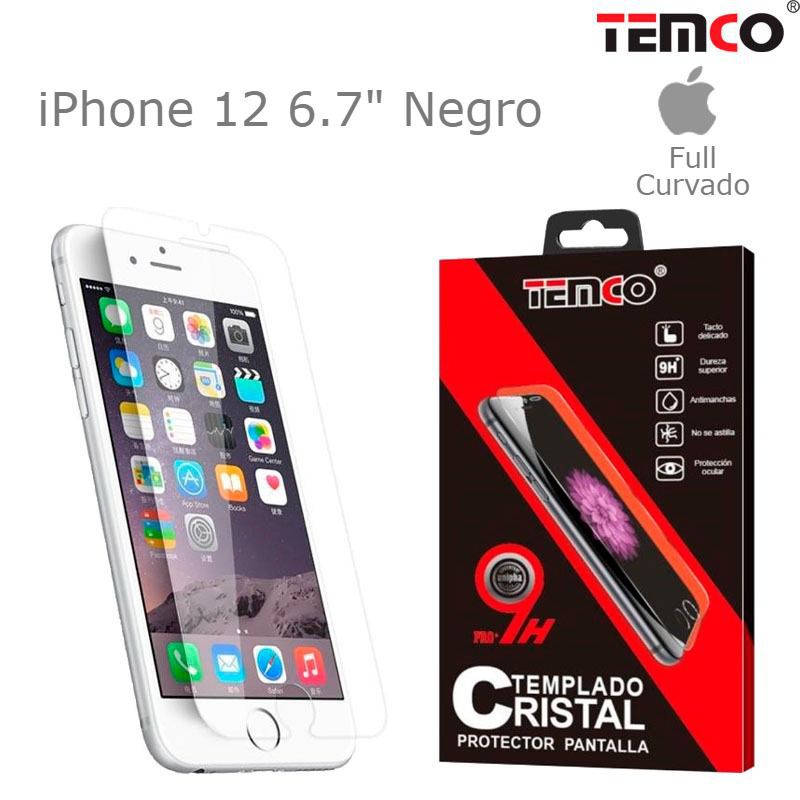 Cristal Full 3D iPhone 12 6.7" Negro