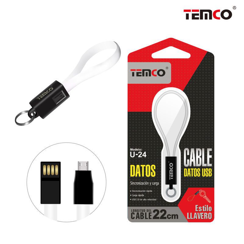 Keychain Cable Micro USB White