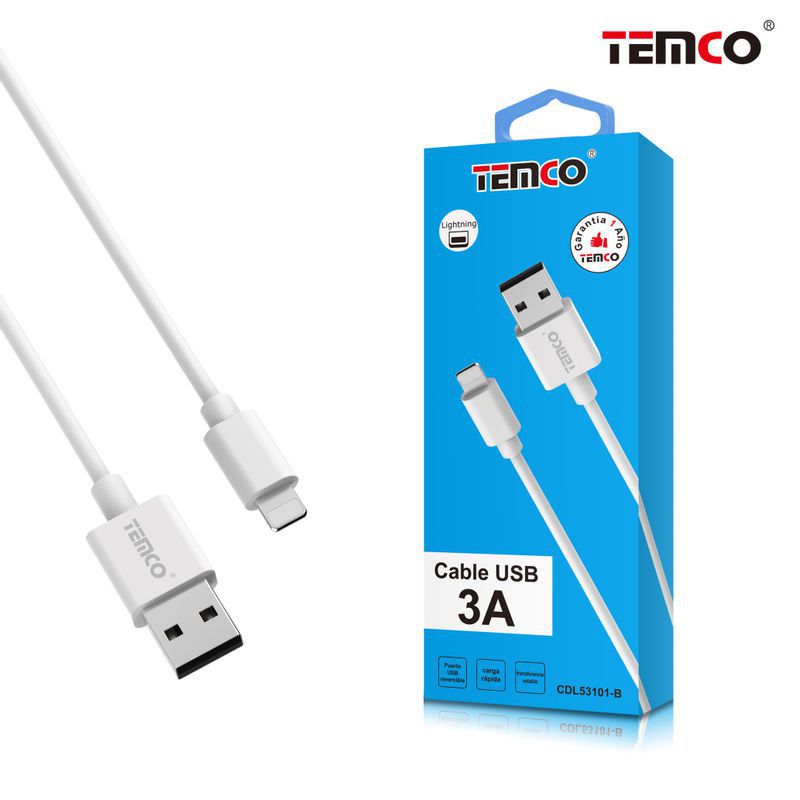 Cable 3A 1m Lightning Blanco