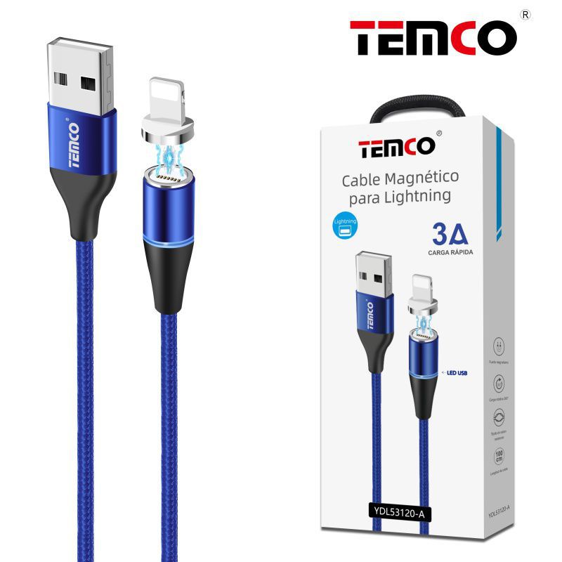 Cable Magnetico 3A 1m 5P Lightning Azul